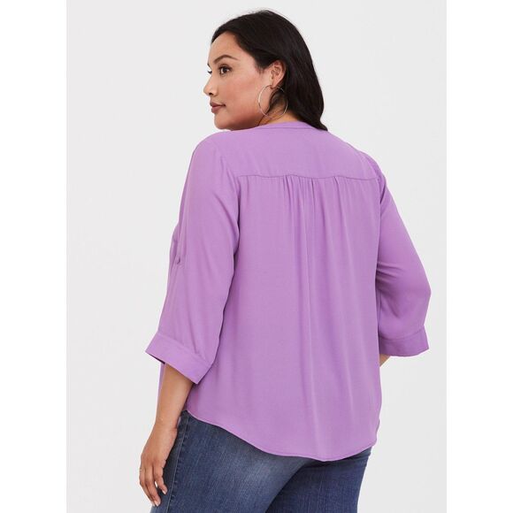 TORRID Harper - Lavender Ruffle Georgette Blouse, Size 5 - Picture 6 of 9